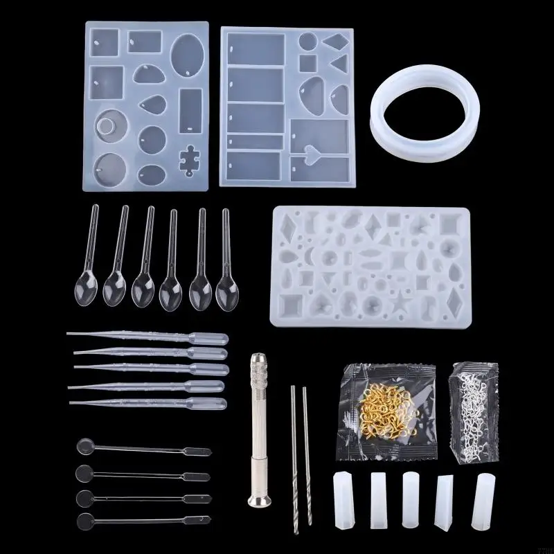 

77HE Pendant Silicone Mold Keychain Pendants Epoxy Resin Molds for DIY Epoxy Resin Crafting Mould Jewelry Making Crafts