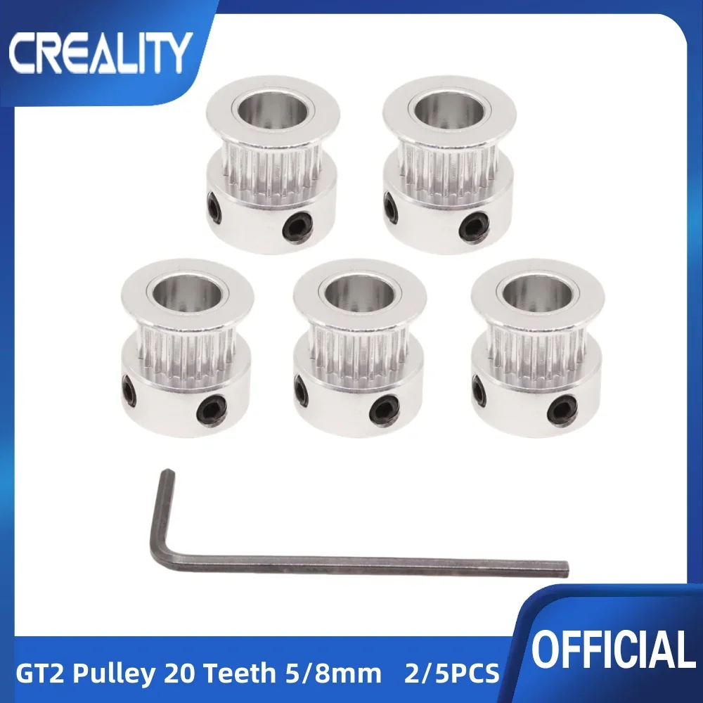 2/5 PCS GT2 Pulley 20 Teeth 5mm Bore 6mm Width 20T Timing Belt Pulley Wheel Aluminum for 3D Printer