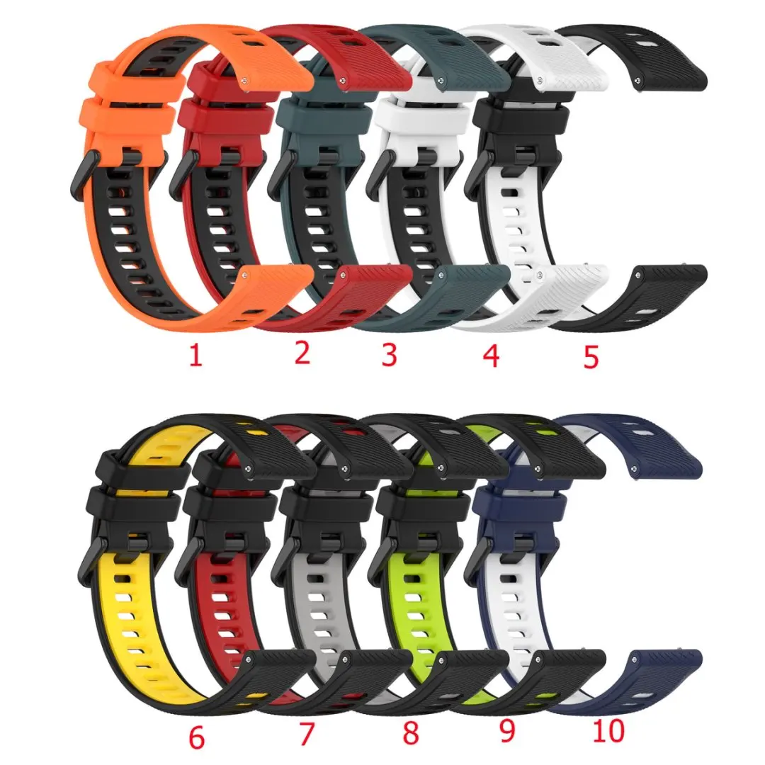 سوار ساعة سيليكون بديل رياضي بلونين متوافق مع أحزمة ساعة Redmi Watch 4 5 Xiaomi Band 8 Pro 9Pro الذكية