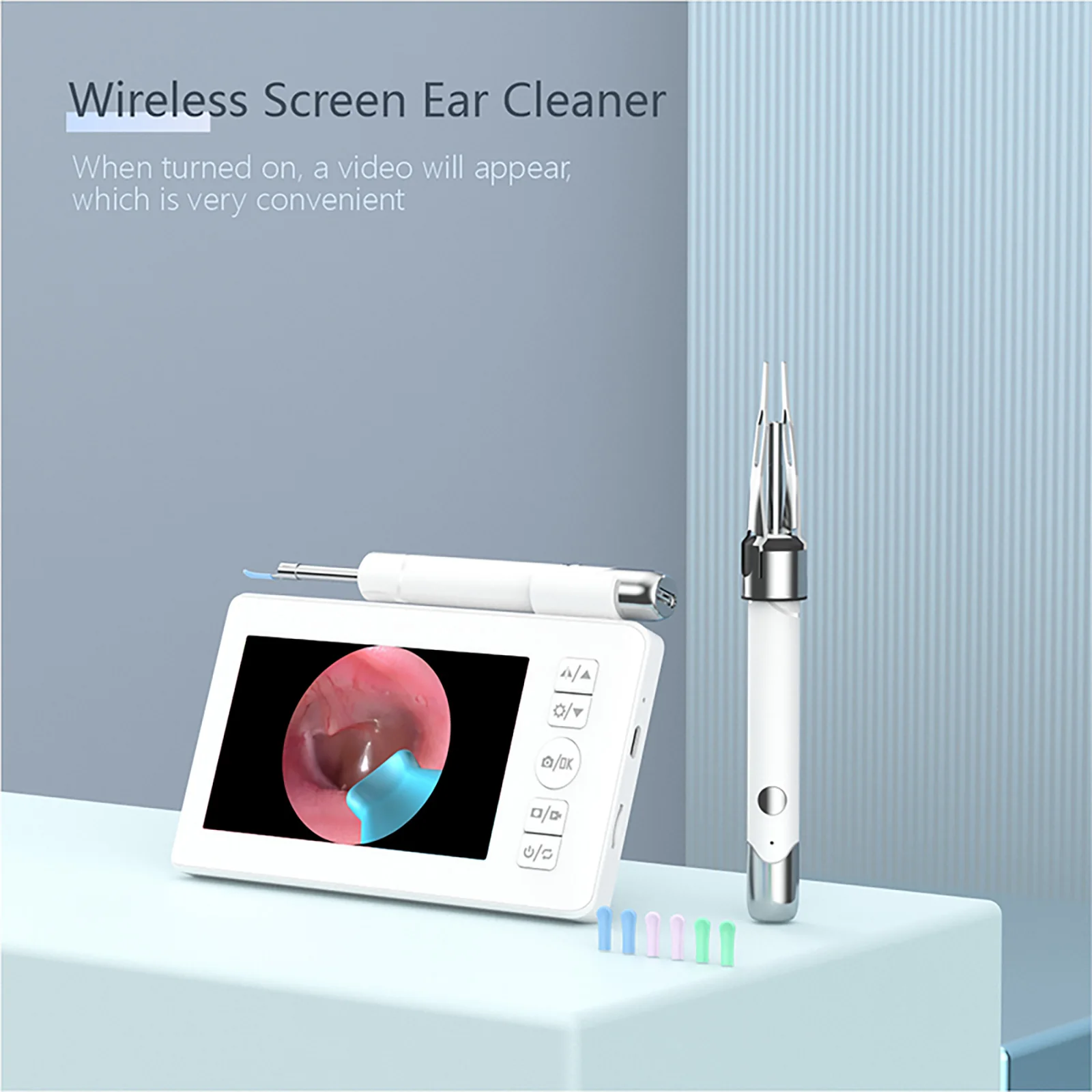 

Digital Otoscope 3.5mm Ear Scope Camera with 6 Lights 1080P 4.3 INCH IPS Ear Wax Removal Tool with Tweezers for Kids Adults