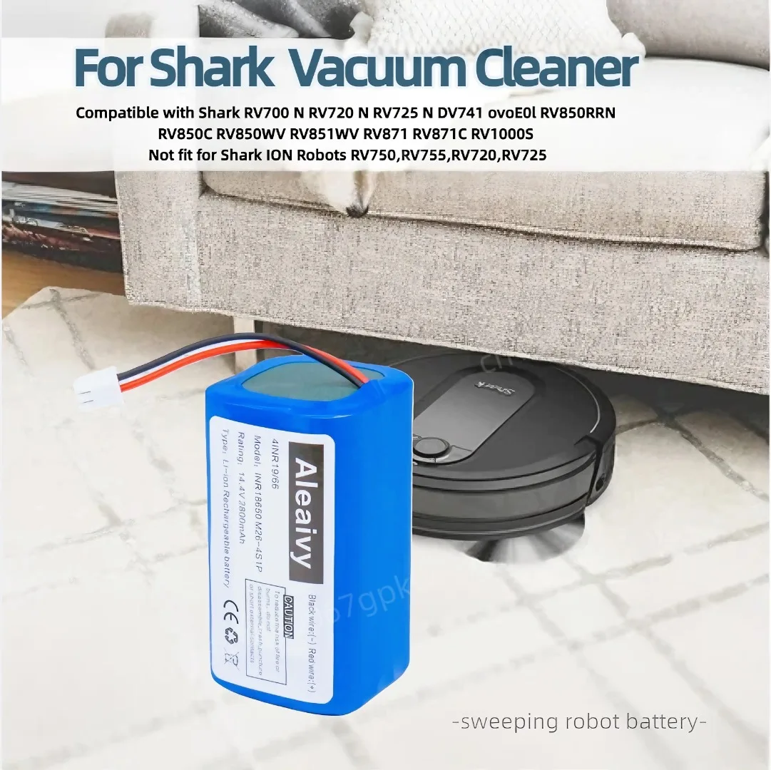 14.4V 4000mAh RVBAT850 Battery For Shark Ion R75 R85 RV850 RV850C AV751 AV752 AV753 RV761 Vacuum Cleaners Lithium Ion Battery