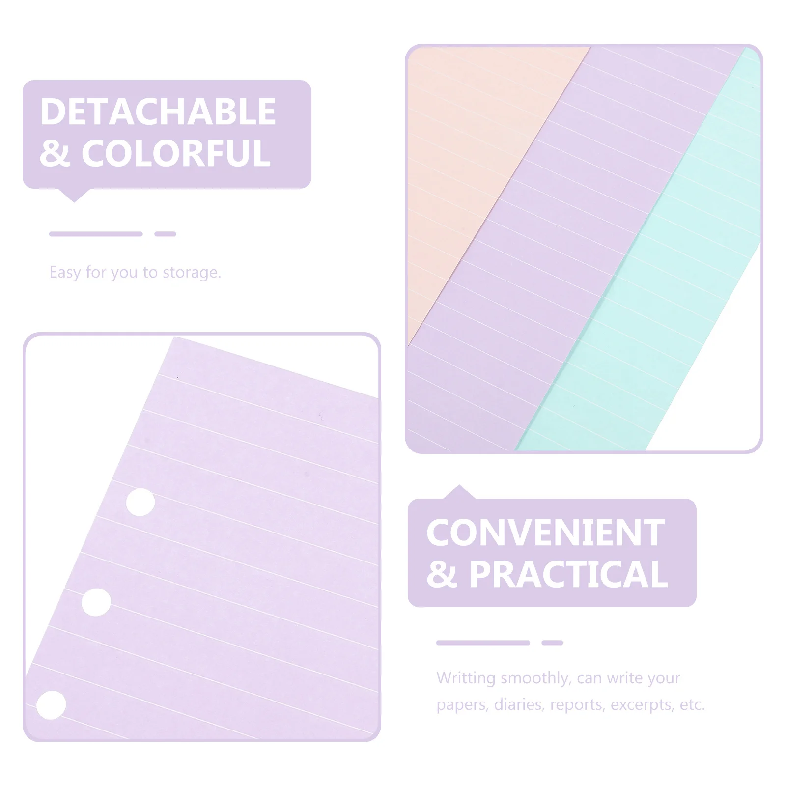 ورق إعادة التعبئة السلس 3 كتب فضفاضة ورقة المفكرة استبدال إدراج للكتابة العملي يوميات التقارير مقتطفات #2