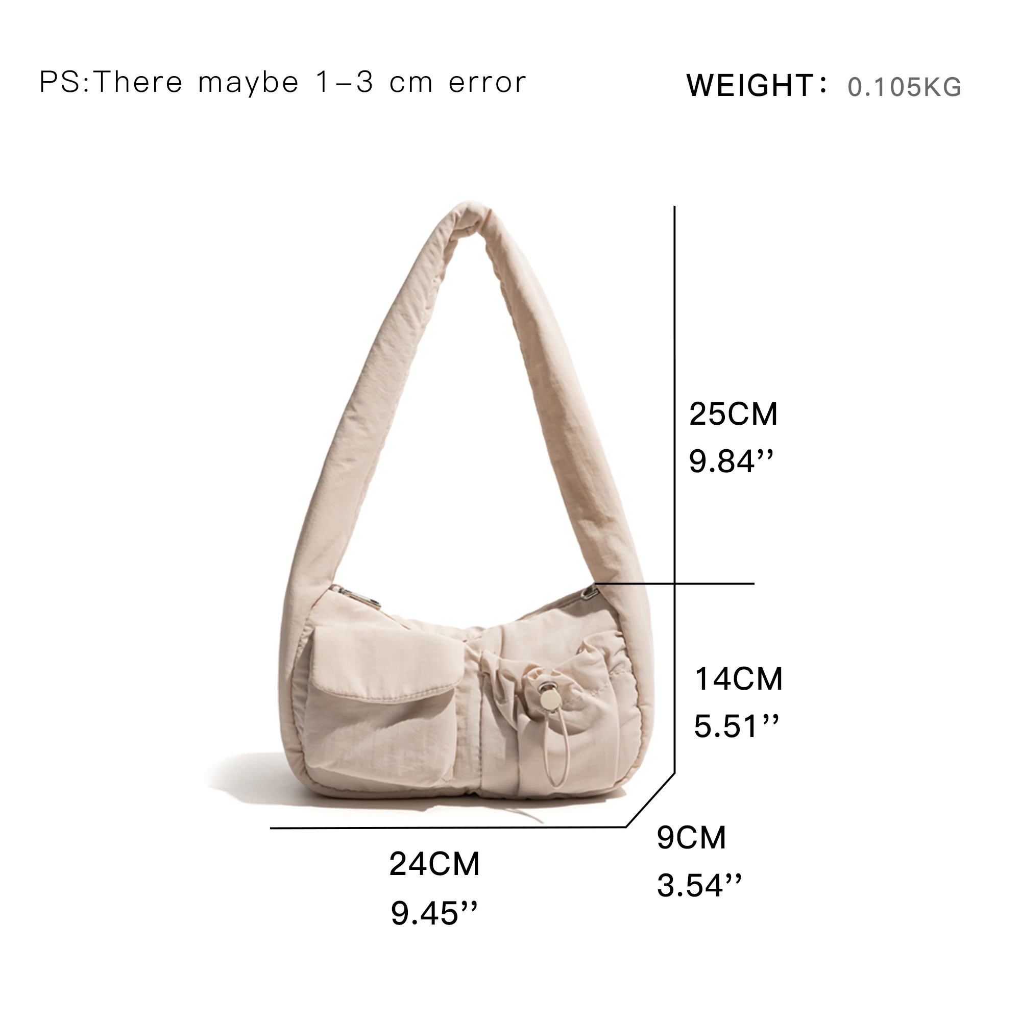 MABULA Nylon Phone Purse Multi Pocket Design Lightweight Portable Women's Stylish Underarm Shoulder Bag Ladies Pillow Handbag