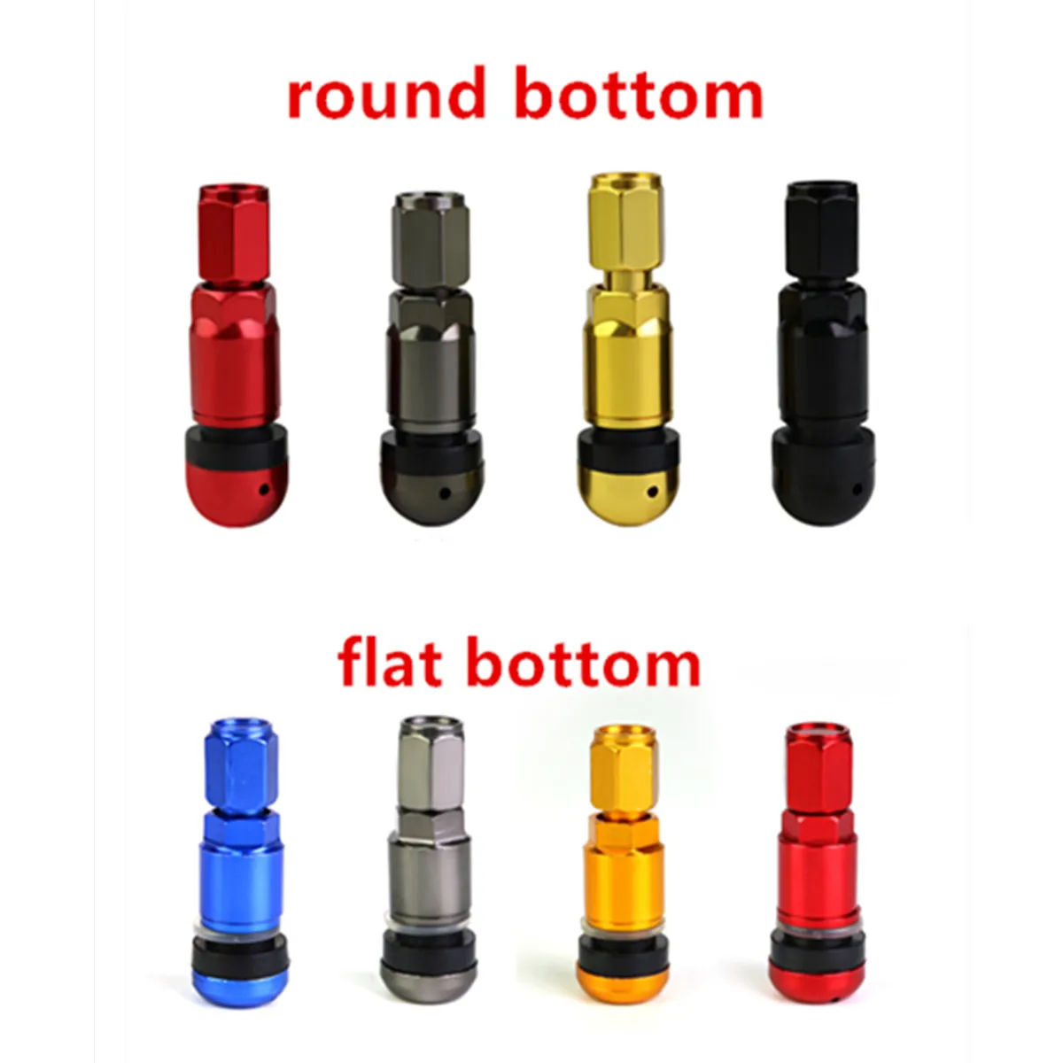 4pcs  Aluminum Tire Valves , Round flat bottom TPMS Tyre Valve For Passenger Cars,TR525 ,Fitting Most Cars