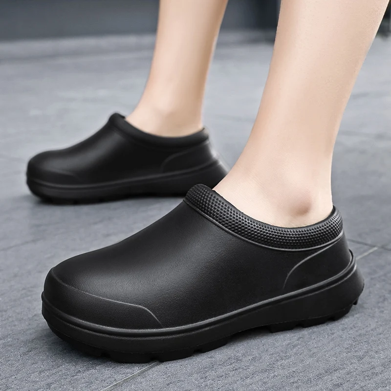 

Thin strip simple wind lazy half slippers summer female fashion wear casual non-slip thick soles waterproof big head shoes men