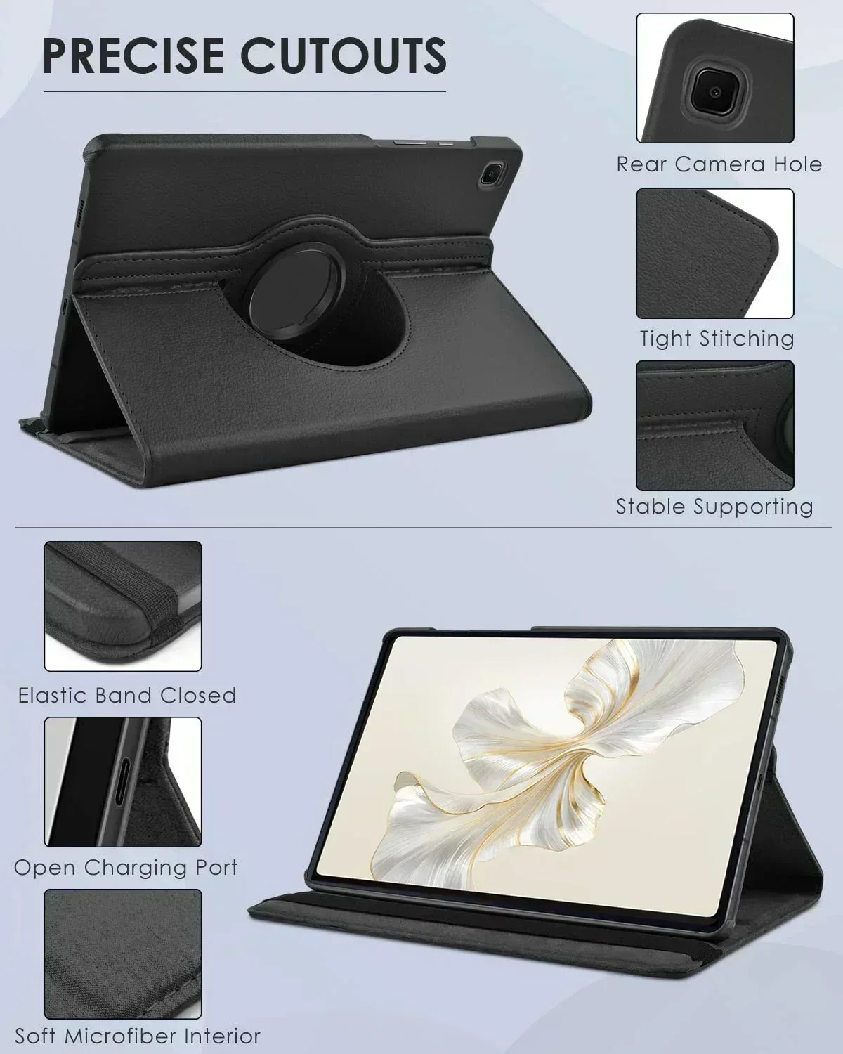 Funda giratoria 360 para Huawei Honor Pad 9 12,1 pulgadas 2024 funda con soporte Funda de cuero PU para Honor Pad 9 HEY2-W09 funda de HEY2-W19