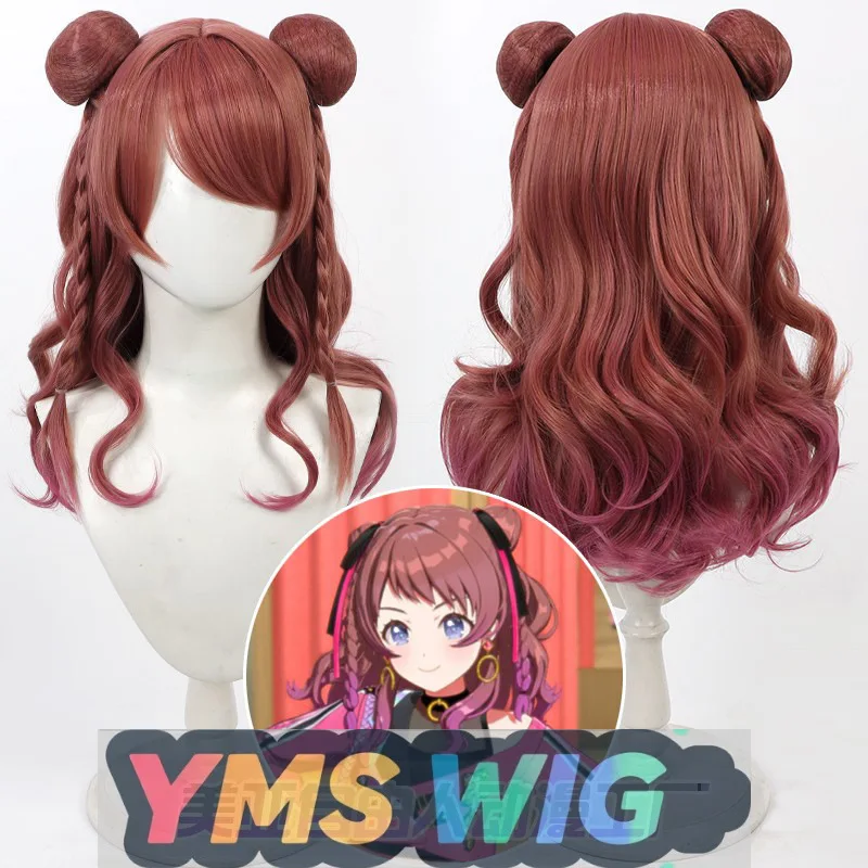 

【YMS WIG】Школьный идол-мастер Саки Ханами, парик для косплея, двухцветный градиент, пучок волос с разрезом