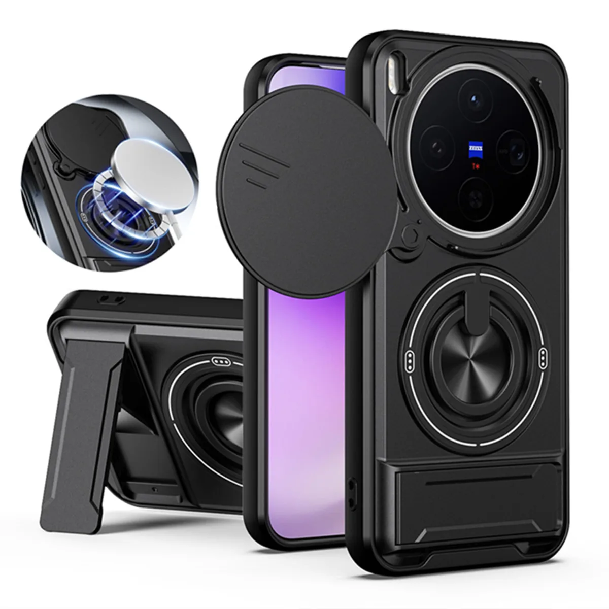 Magnetic Phone Case for VIVO X300 Slide Camera Protect Uprig