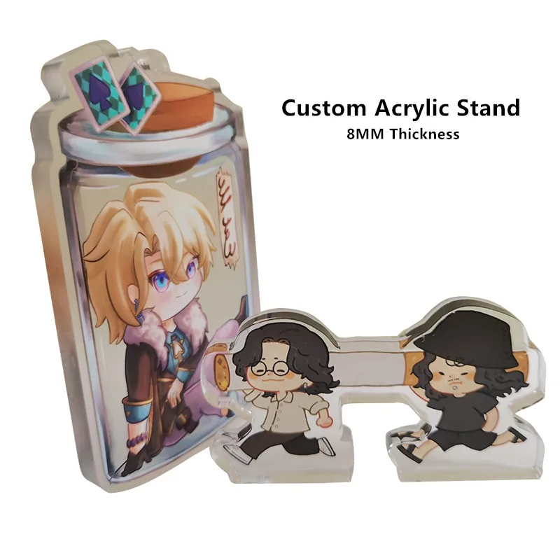 Custom Japan Anime Acrylic Stand Wholesale Customize 8MM Thickness Cartoon Star Figures Standing Fashion Desktop Standee NO Base