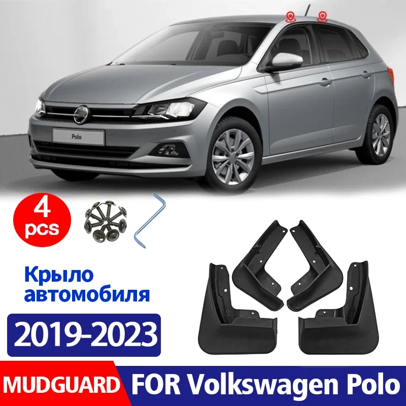 2019 2020 2021 2022 2023 FOR Volkswagen VW Polo MK6 AWMudguard Fender Mud Flap Guards Splash Mudflaps Car Accessories 4pcs