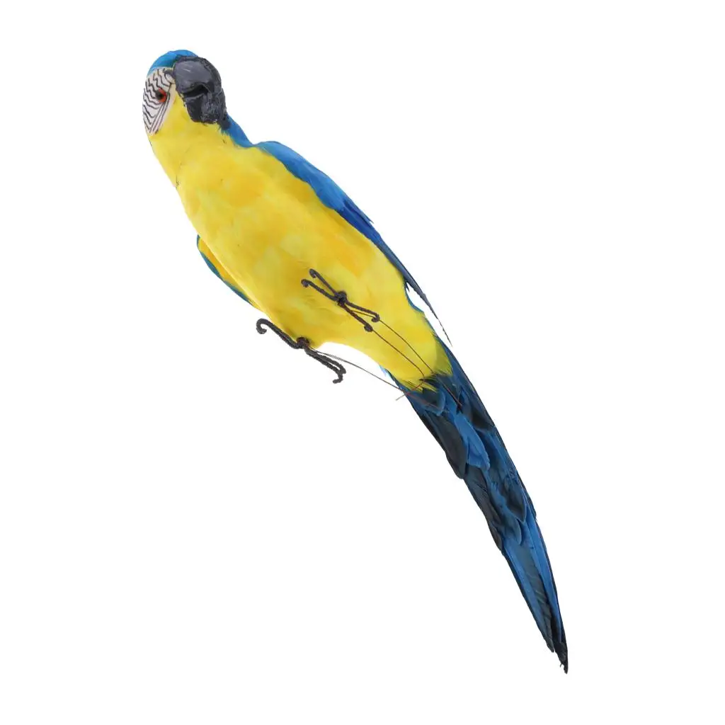 Artificial Birds Realistic Taxidermy Blue Parrot Sculpture Foam Bird Decoration Figure for Garden Accessories
