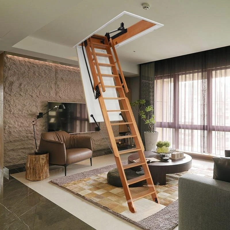 Electric remote control solid wood stairs, household lifting hidden concealed fully automatic invisible