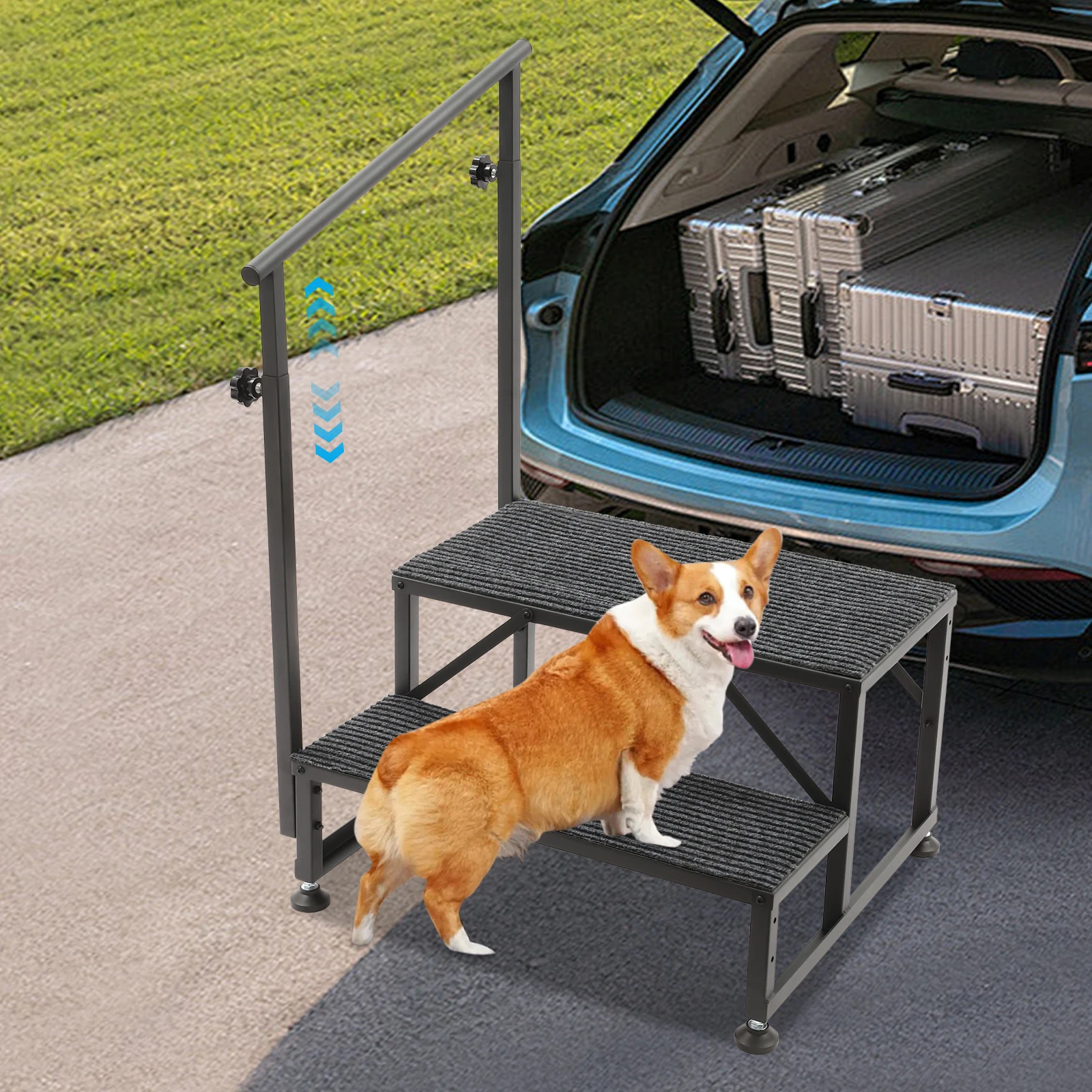 

Step Ladder, Porch Steps with Handrails, Swimming Pool Ladder Above Ground, Portable Step Stool Home Decor for Travel Trailer