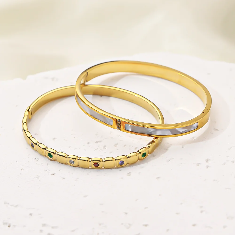 

2PCS Light Luxury Stainless Steel Cuff Bracelet, Vintage Style Unique Combination Women's Bangle,Fashion Jewelry Gifts