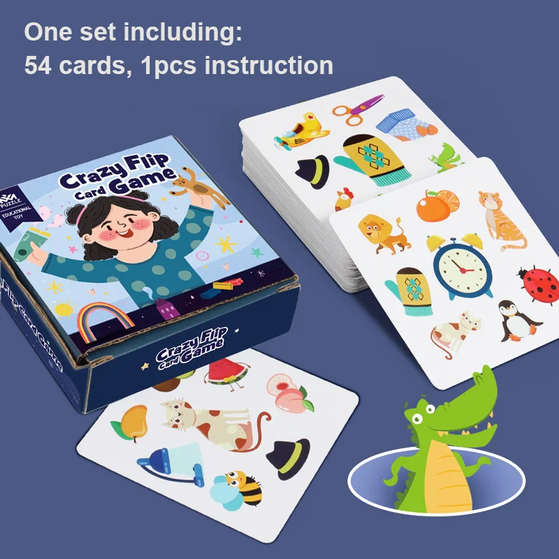 Educational Logic Thinking Toy Crazy Flip Card Cognition Game Reaction Brain Training Children-Parent Interactive Table Game