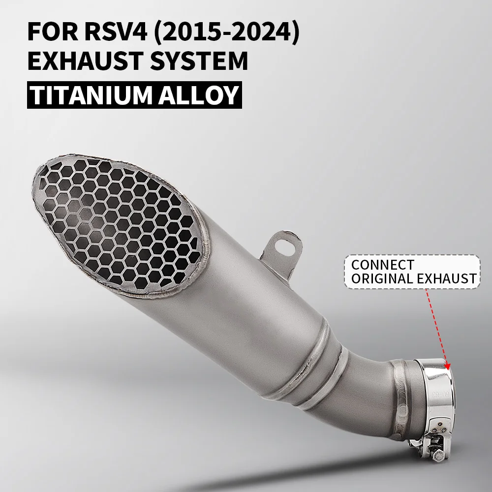 Slip on Titanium Line Full motorcycle exhaust silencer For Aprilia RSV4 2015-2024 with Net Racing Line Escape