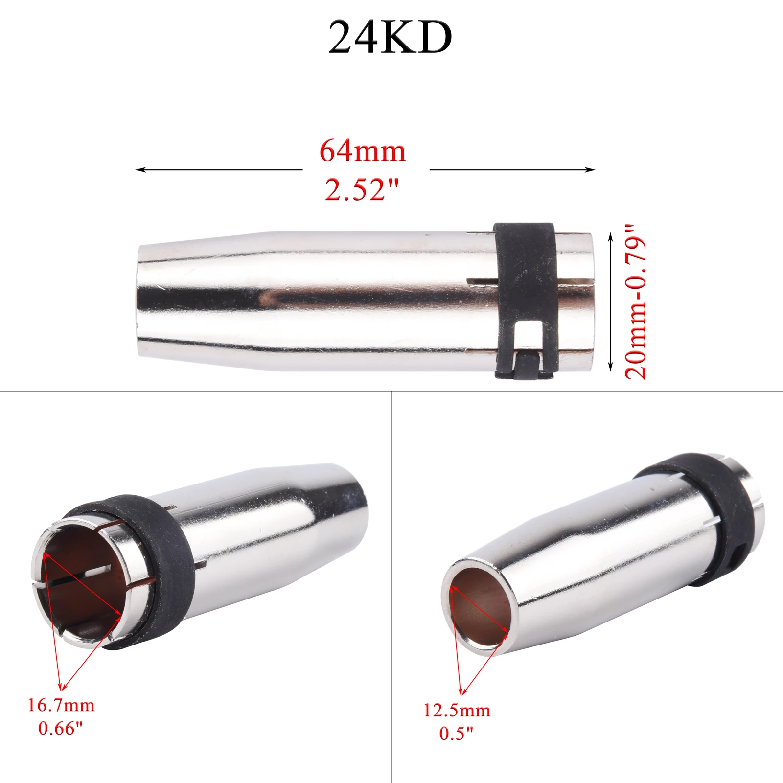 5/10Pcs 15AK/24KD/36KD Gas Nozzle Pure Copper Euro Conical Shield Cup Tips Nozzle Fit MB 15AK/24KD/36KD MIG/MAG Welding Torch