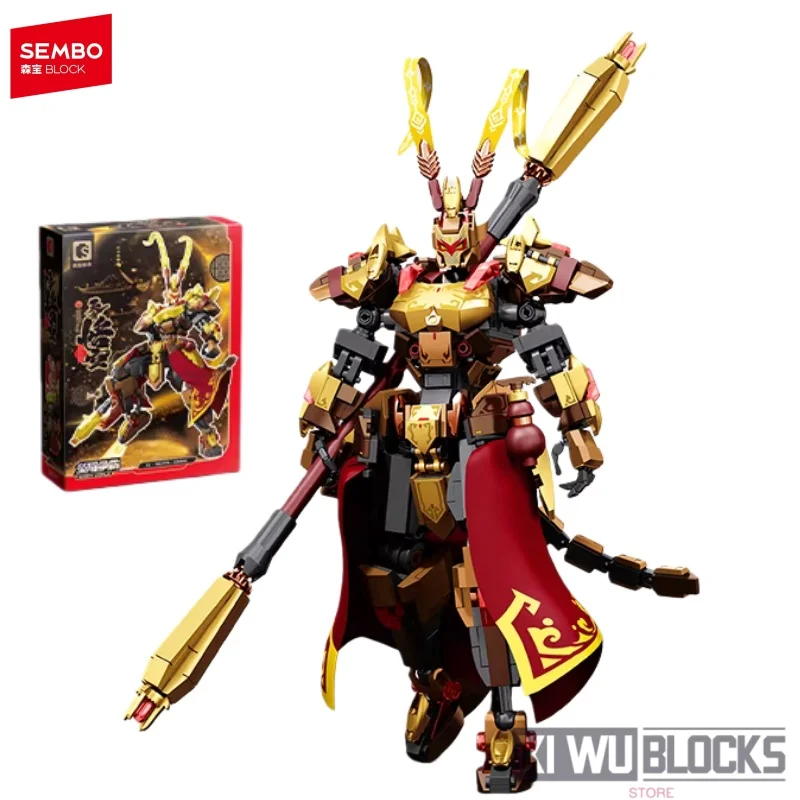 

SEMBO BLOCK Building Blocks Monkey King Transforming Mecha Assembly Model Mobile Toy Collection Ornament Birthday Gift