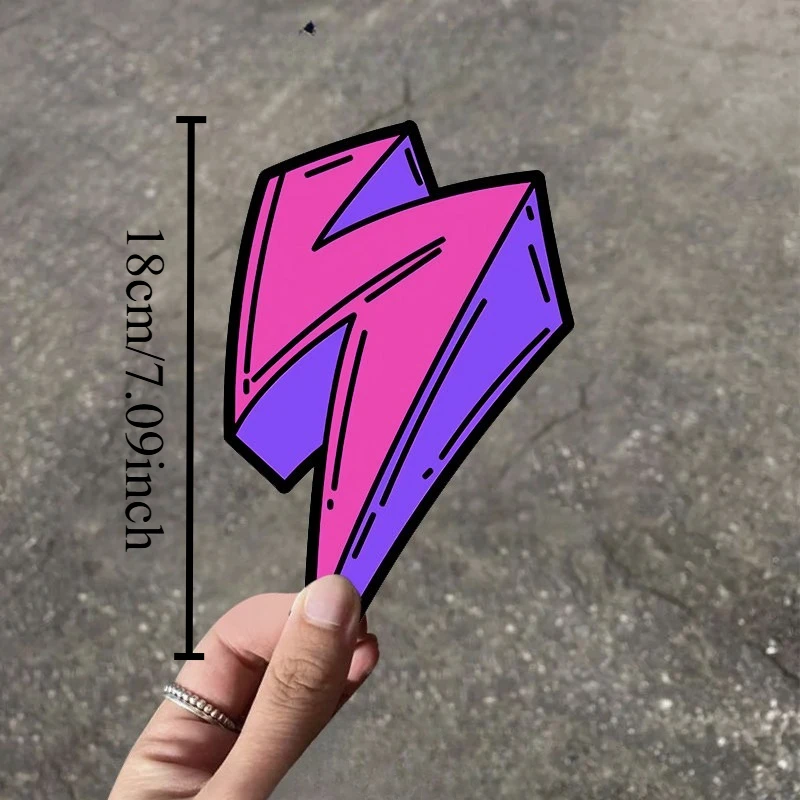 1Pc Creative Purple Lightning Waterproof Vinyl Sticker Decal for Motorcycle Body Helmet Window view 4