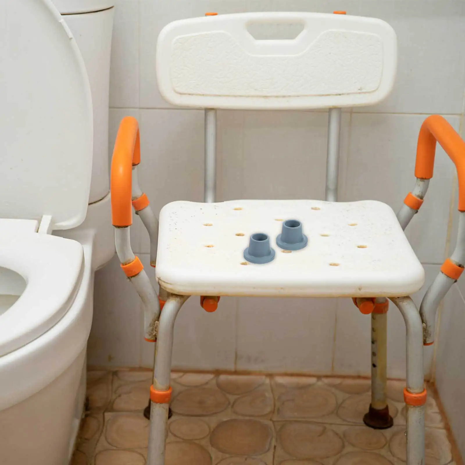 

4Pcs Rubber Feet for Shower Chair Non-Slip Replacement Foot Pads Grey Stable Bath Stool Leg Caps Floor Protectors Shower Chair