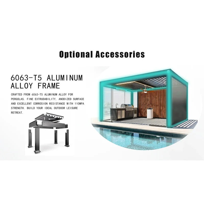 Snow Load Tested Aluminum Pergola Roof-Resistant Winter Proof Pavilion Balcony Canada Northern Europe