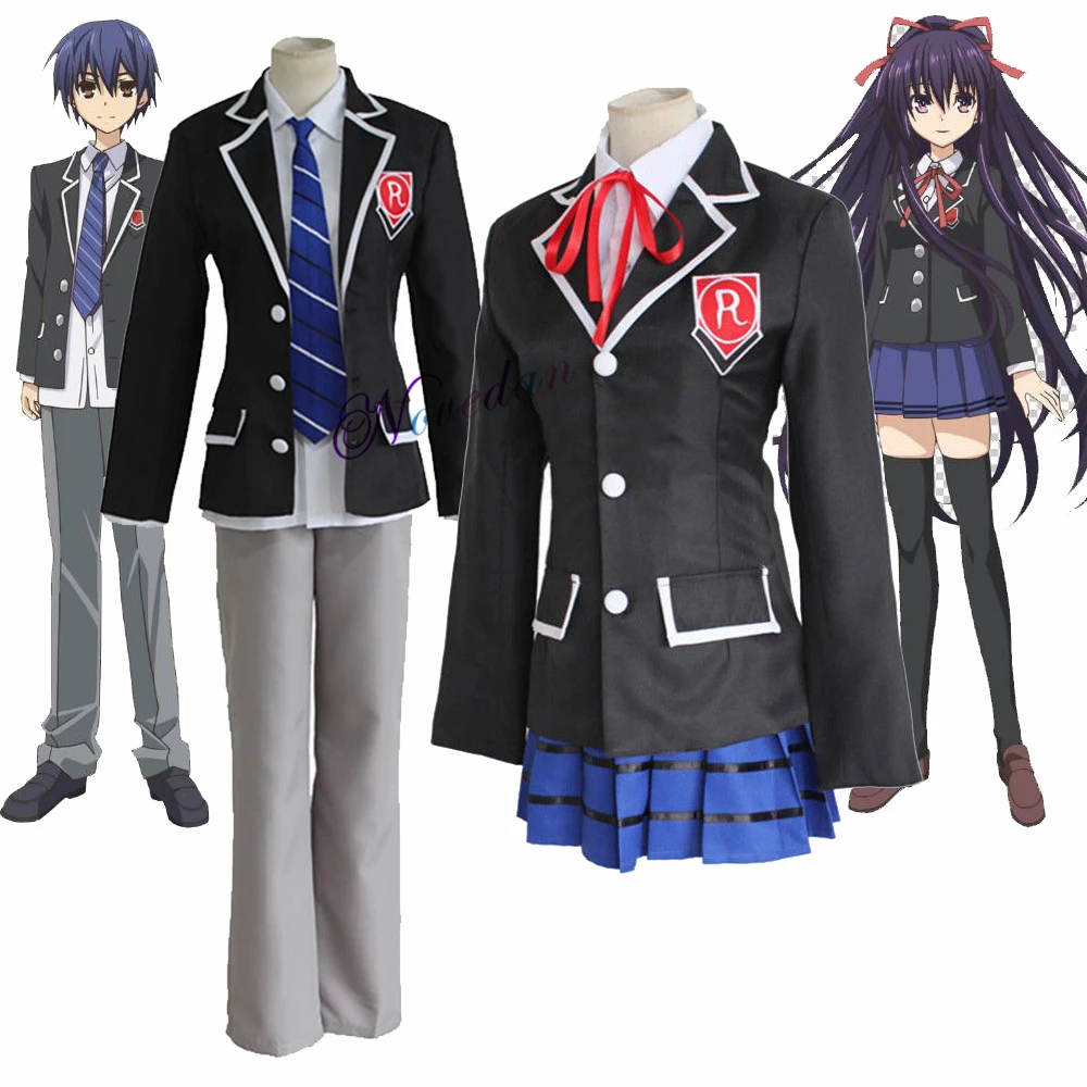 Anime DATE A LIVE Itsuka Shido Cosplay Costume Princess Yatogami Tohka Tokisaki Kurumi School Uniform Synthetic Wig Hair Men Boy