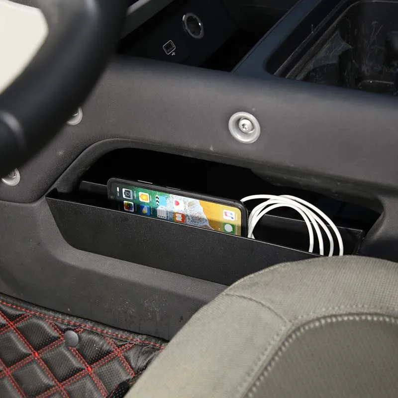 ABS Black Car Center Console Seat Side Storage Box Holder Organizer Tray for Land Rover Defender 90 110 2020-2024 Accessories