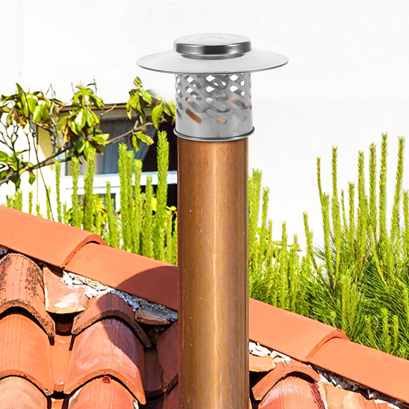 Дымоход из нержавеющей стали, наружная вентиляционная крышка, непромокаемая, защита от птиц, вентиляционная крышка для газового камина, дымоотвод, крыховое отверстие