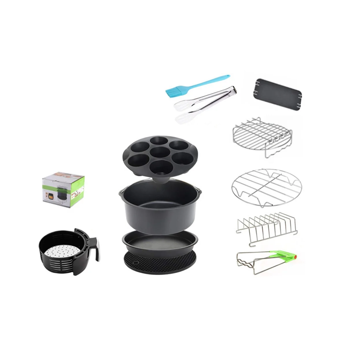 Accessories 8-Inch Set Baking Basket is Applicable to 8-Inch 12-Piece Set 4.8Qt-7.2Qt-Up Non-Stick Coating