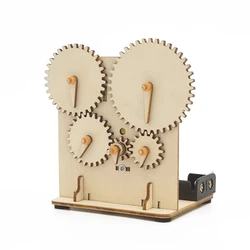 DIY 3D Wooden Mechanical Gear Puzzle Science Stem Model Building Kits Laser Cutting Action by Clockwork Gift Toys for Children