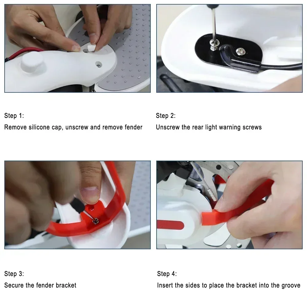 ด้านหลังFenderสําหรับXiaomi M365 Pro 1Sไฟฟ้าสกู๊ตเตอร์ 10 นิ้วยางFenderดัดแปลงHeighten Padชุดล้อหลังMudguard