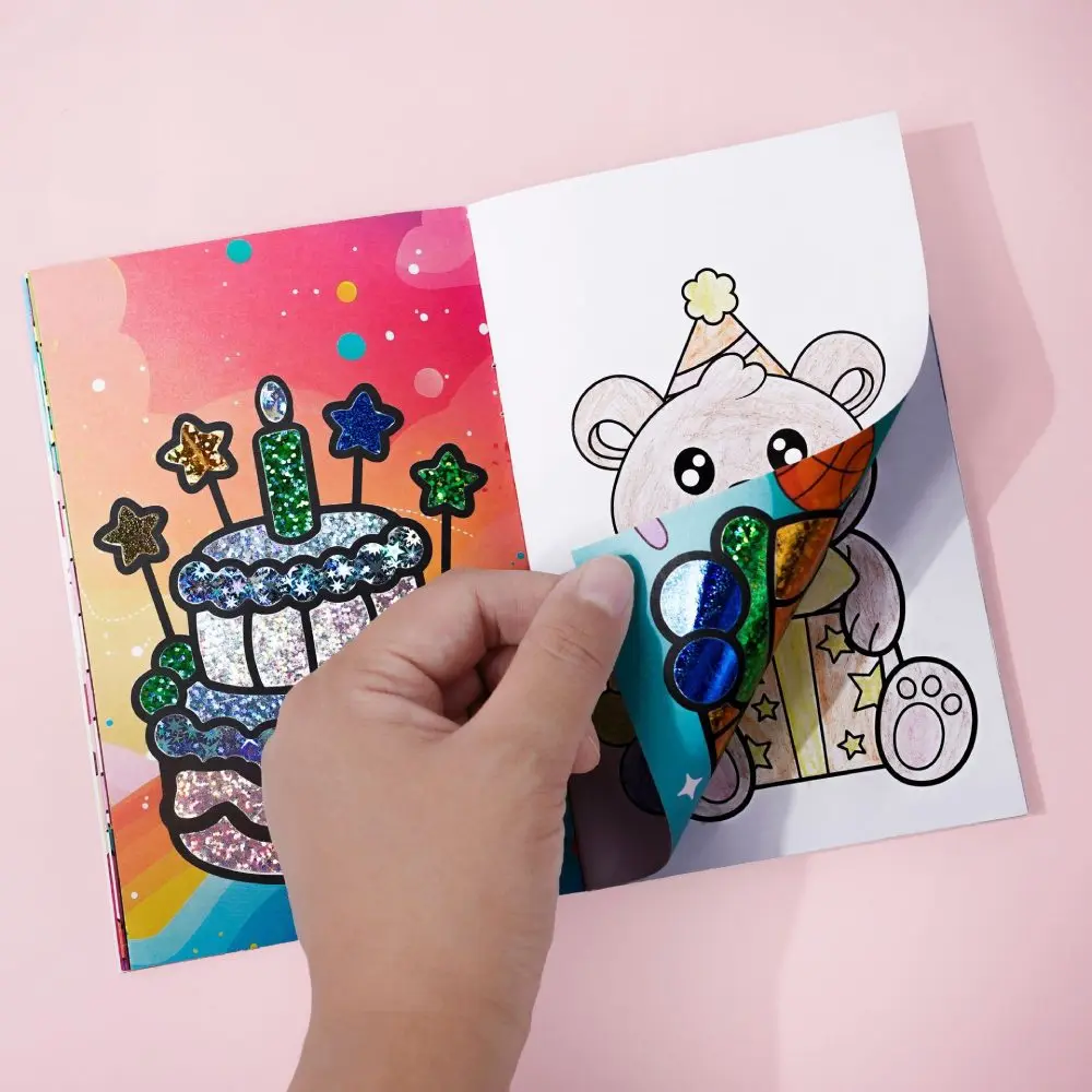 Diy transferência mágica pintura artesanato mini livro para colorir folha artes artesanato brinquedos educativos crianças desenho dos desenhos