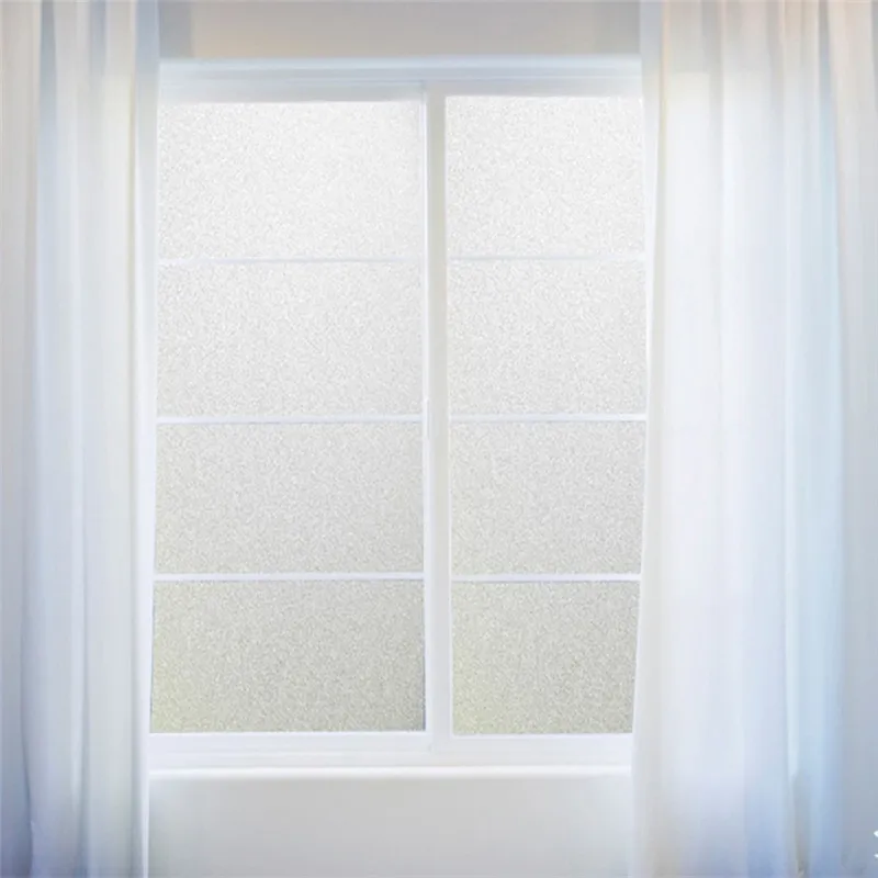 3D Matte White Window Film Privacy Frosted Heat Control Glass Covering for Home Opaque Self Adhesive Door Sticker for Bathroom