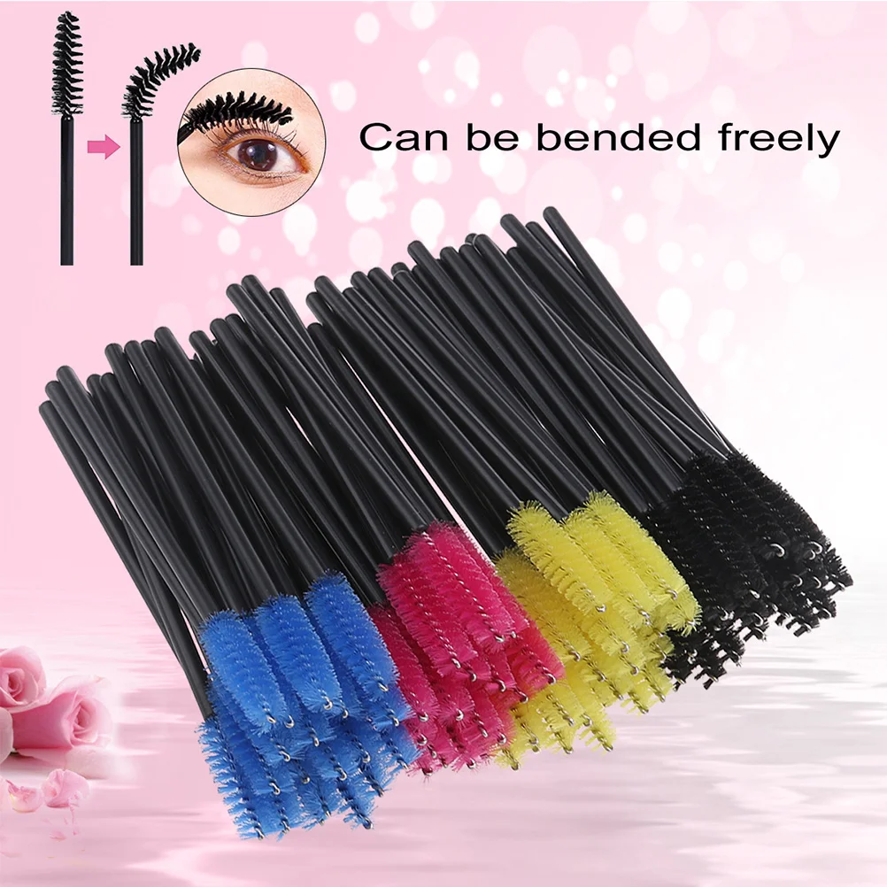 Brosses à cils jetables, manche en plastique, poils en Nylon doux et Dense pour Application de cils, Mascara de maquillage, 200 pièces