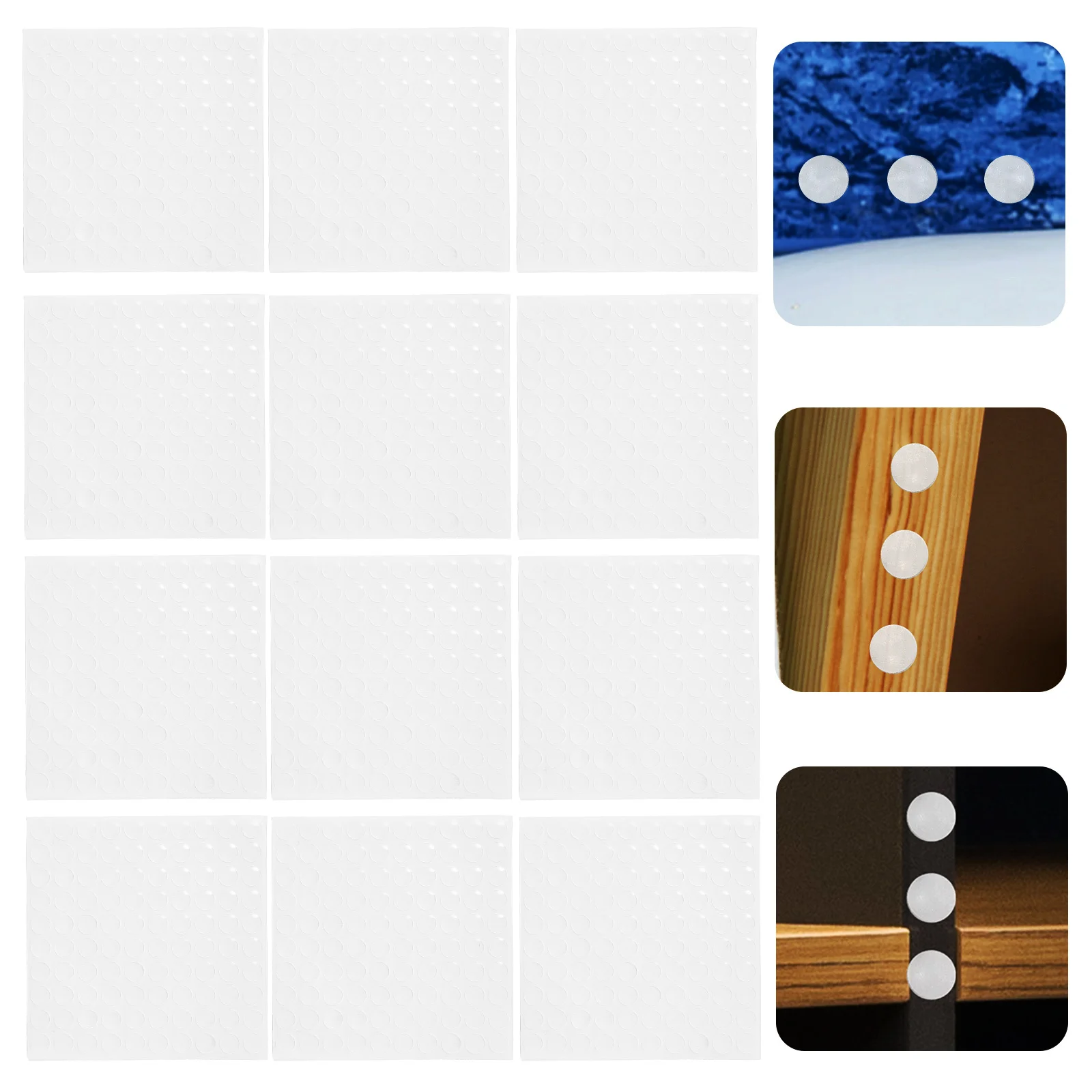 300Pcs Transparent Silicone Door Bumpers Cabinet Pads Adhesive Furniture Protectors Anti-Slamming Drawer Stops