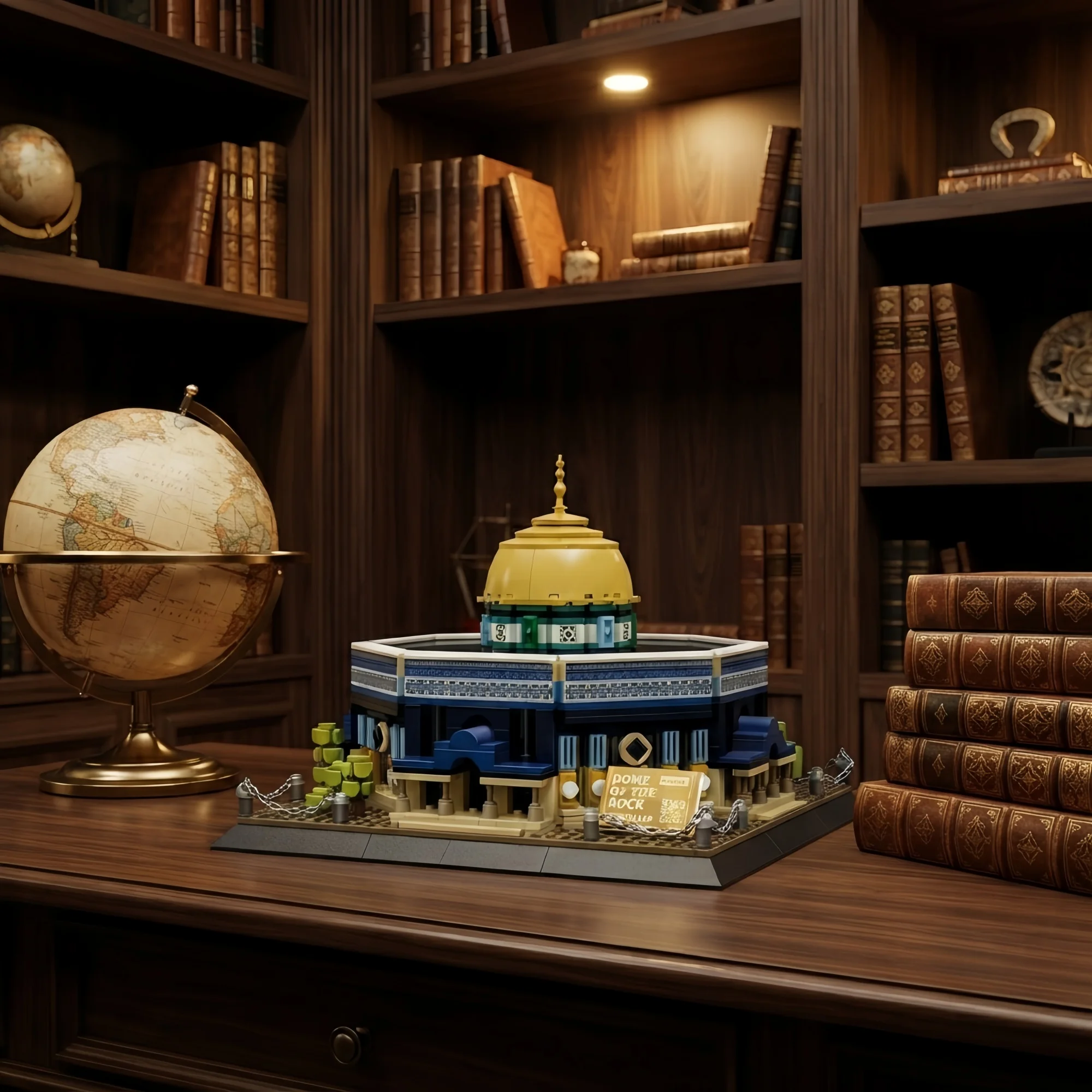 KNEW BUILT Felsendom-Bausteine: Jerusalem Achteckiges Wahrzeichen-Modell, Islamische Kunstdekoration, Premium Ramadan & Eid Geschenk – Detail 3