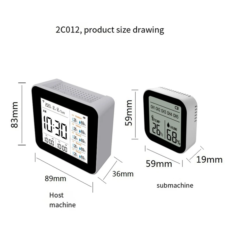 2 c012, 13 In 1 Tuya WIFI rilevatore di qualità dell'aria CO2,CO,PM2.5 formaldeide TVOC temperatura e umidità