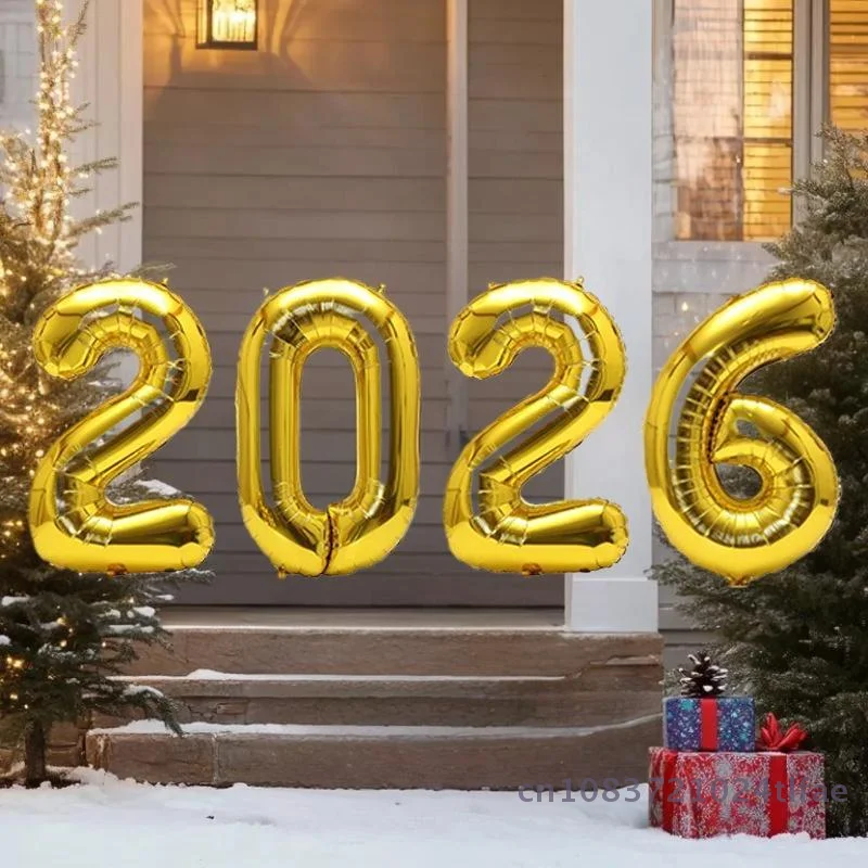 1 قطعة 2026 عدد احباط بالون "سنة جديدة سعيدة" ليلة الطرف الديكور كابينة تصوير الدعائم عيد الميلاد لوازم ديكور المنزل #5