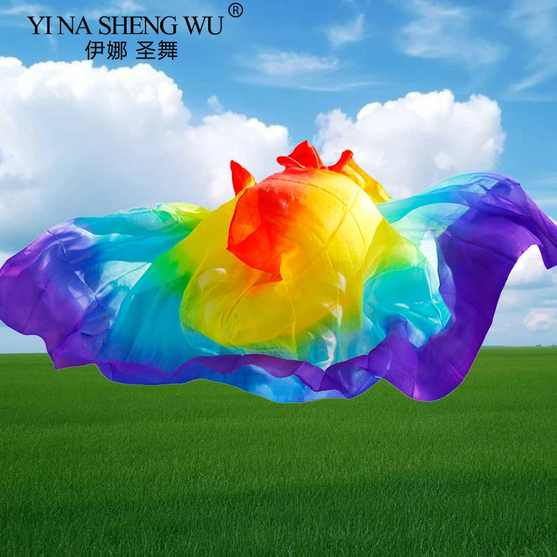 100 Silk Belly Dance Scarf Women Professional Long Flowing Veil Shawl Classical Dance Stage Performance Accessory Wholesale