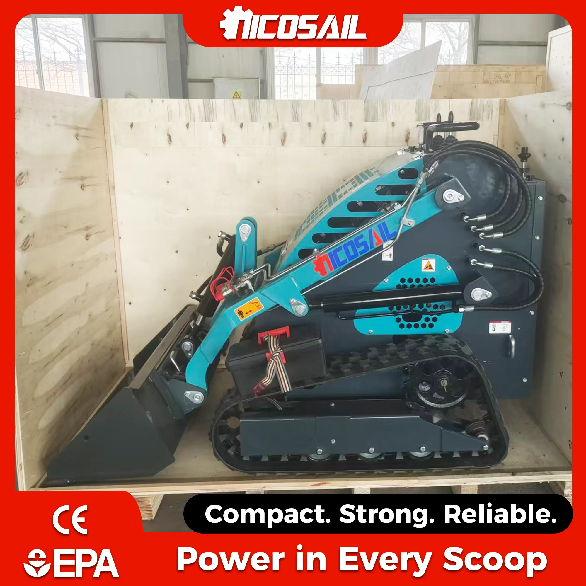 

Мини-погрузчик Nicosail с двигателем Kubota, гусеничный, недорогой, с сертификатами CE и EURO5