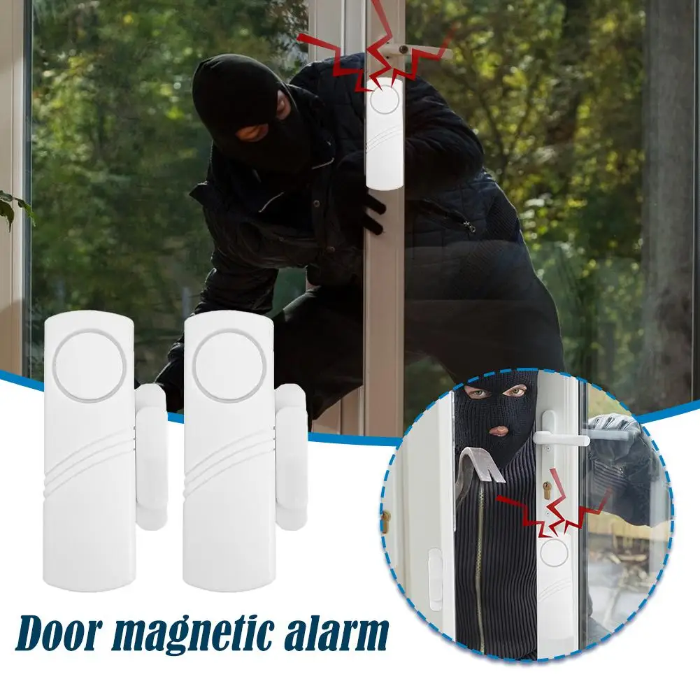 

New Door Window Wireless Burglar Alarm With Magnetic Security Sensor Safety White Home Device Longer Wireless System 90dB V8L4