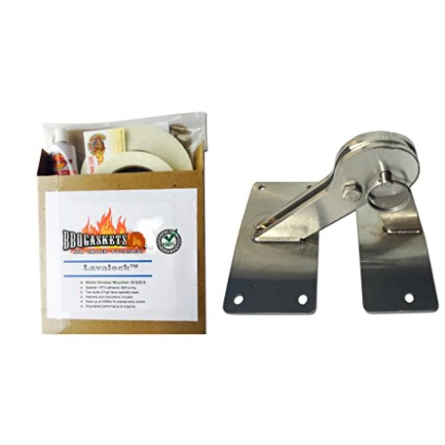 

Total Control BBQ Stainless Hinge Gasket Kit for Weber Smokey Mountain WSM Smoker Grill 18.5 22.5 in Stainless Steel Black Dura
