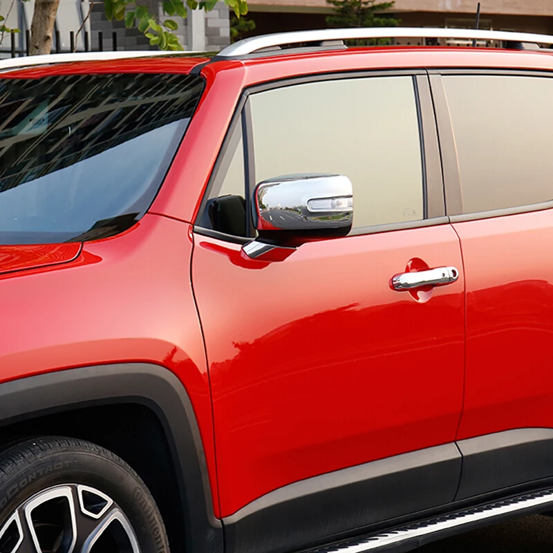 ABS Chrome Rear View Mirror Protection Covers Mirror Eyebrow Shield Cover For Jeep Renegade 2015 2016 2017  Accessories Styling