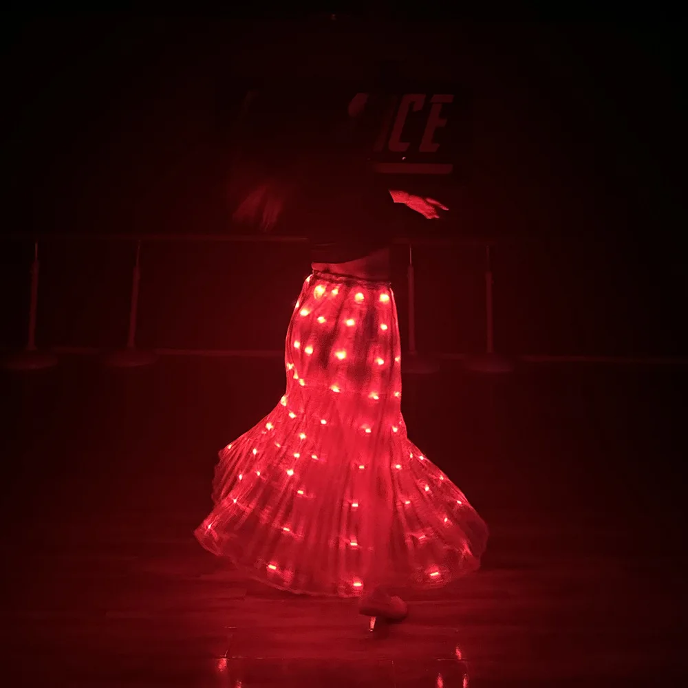 LED-buikdansrok voor volwassenen, prestatie rekwisieten, danskleding van kleurverandering, feestpodiumkostuums, prestatieaccessoires