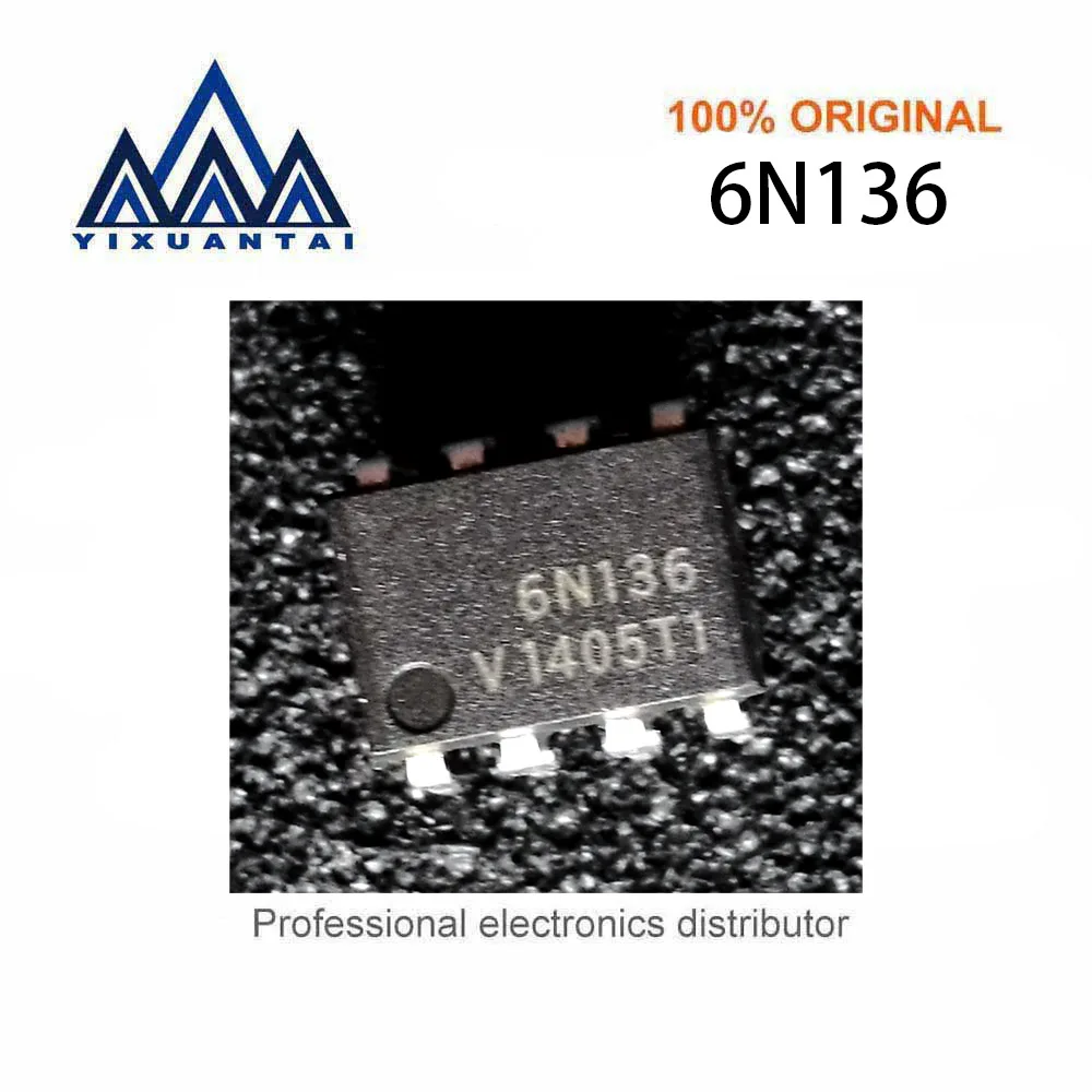 

10pcs/Lot 6N136V 6N136【OPTOISO 2.5KV TRANS W/BASE 8DIP】New