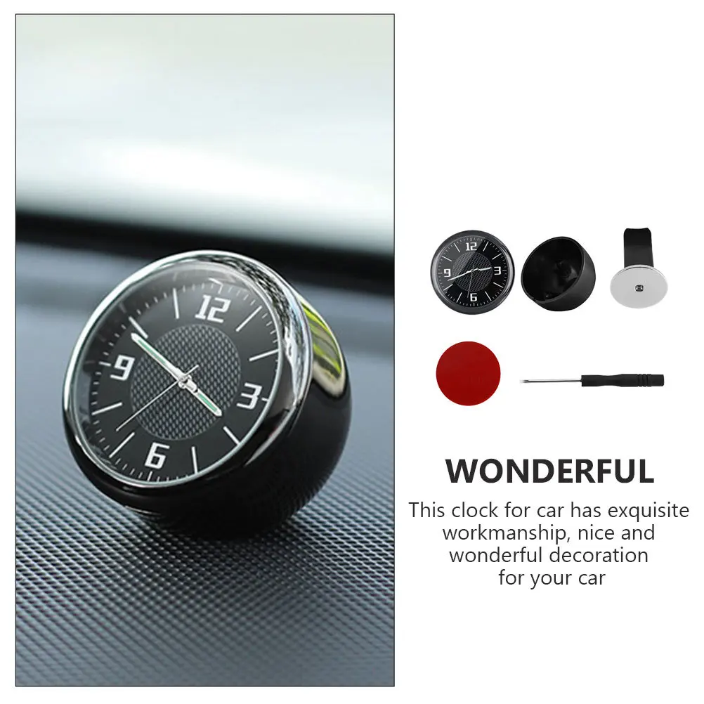 

1Set Car Clock Miniature Metal Design Easy Install Universal Car Interior Clock Stylish Time Display for Vehicle