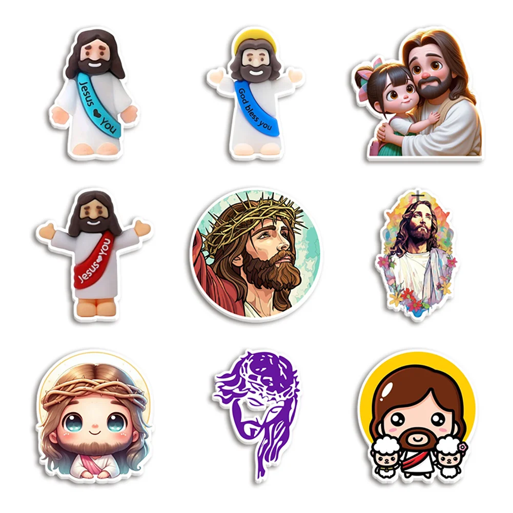 10pcs/lot Jesus God Religious Belief Resin Planar Transparent Glitter Acrylic Flatback for Badge Hair Bow Keychain Pendant Bro