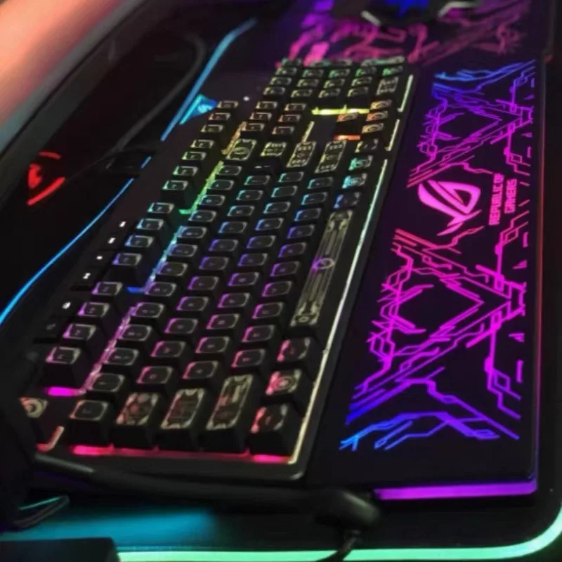RGB Keyboard Plam Rest  Luminous Custom Pattern Size ARGB Wrist Rest Pad for 65/87/104% Mechanical Keyboard Accessory Plam Stree