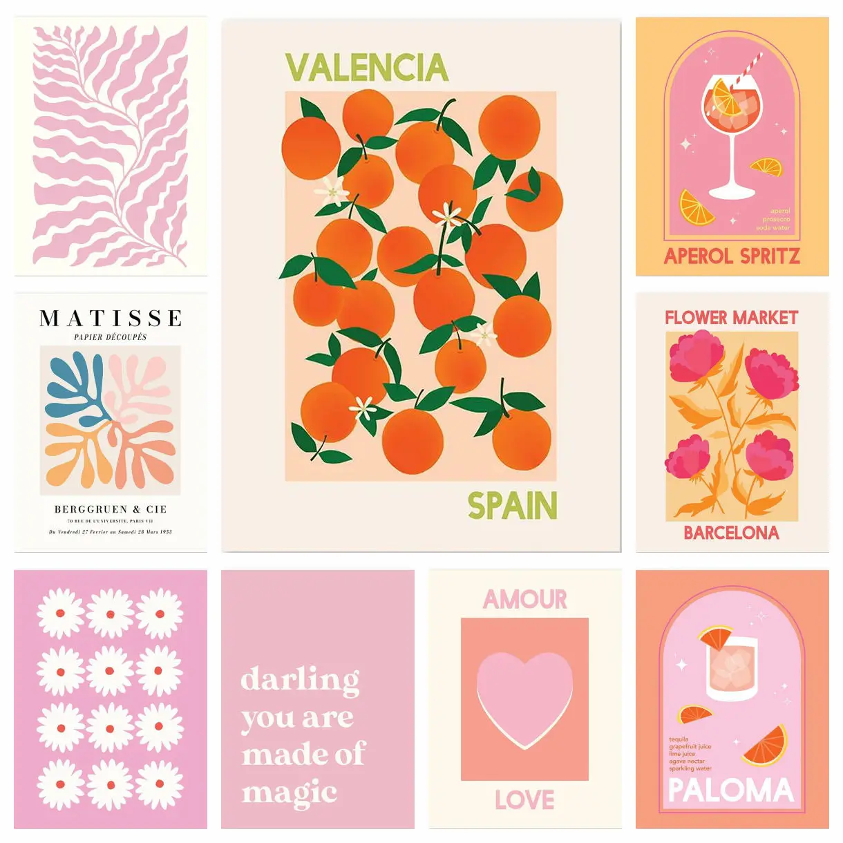 Matisse Saft Obst Rosa Orange 5d Diy Diamant Malerei Niedliche Böhmische Kunst Herz Wand Kunst Blumenmarkt Schlafzimmer Dekoration