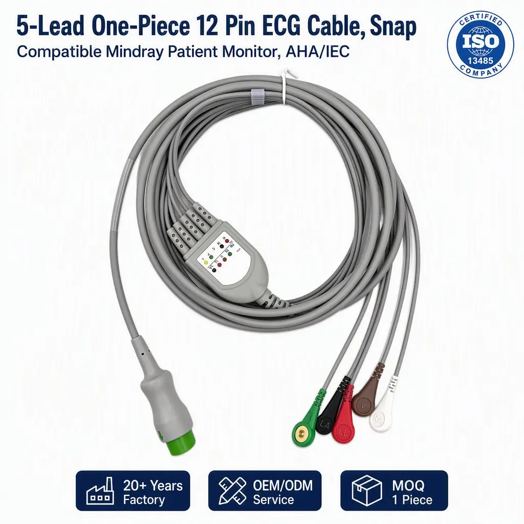 心電図ケーブル-5リード-スナップ式-12ピン-2m-1本-tpu